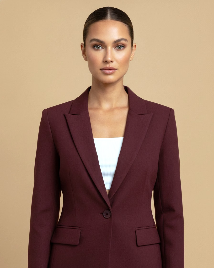 burgundy formal suit jacket 03600