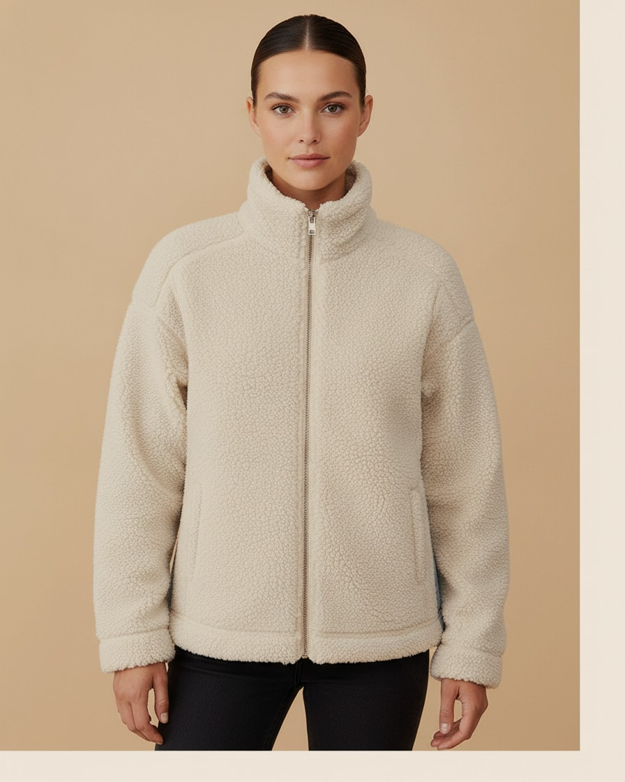 denim stitching lamb wool coat 01760