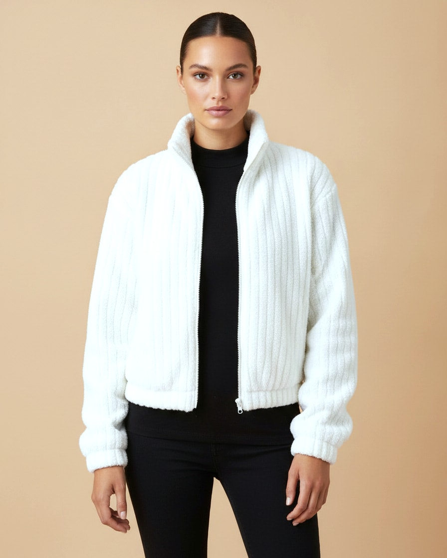 double sided zip up cardigan 03500