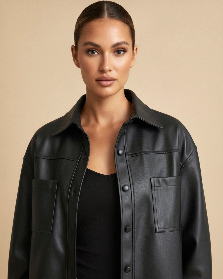 faux leather moto jacket