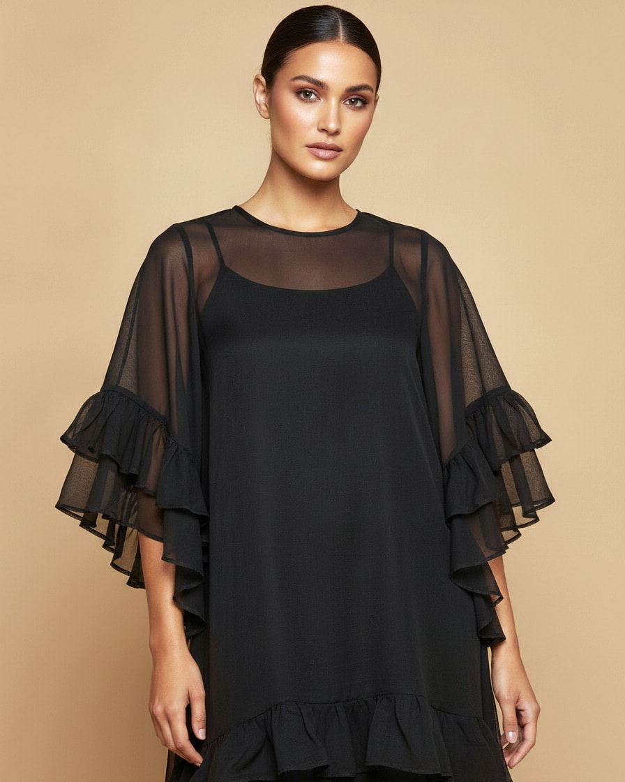 mesh wrap dress 34500