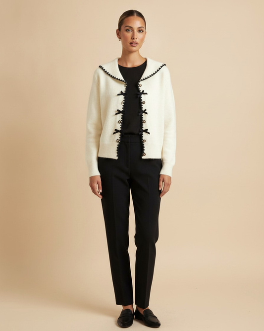 bow button knitted cardigan 30600