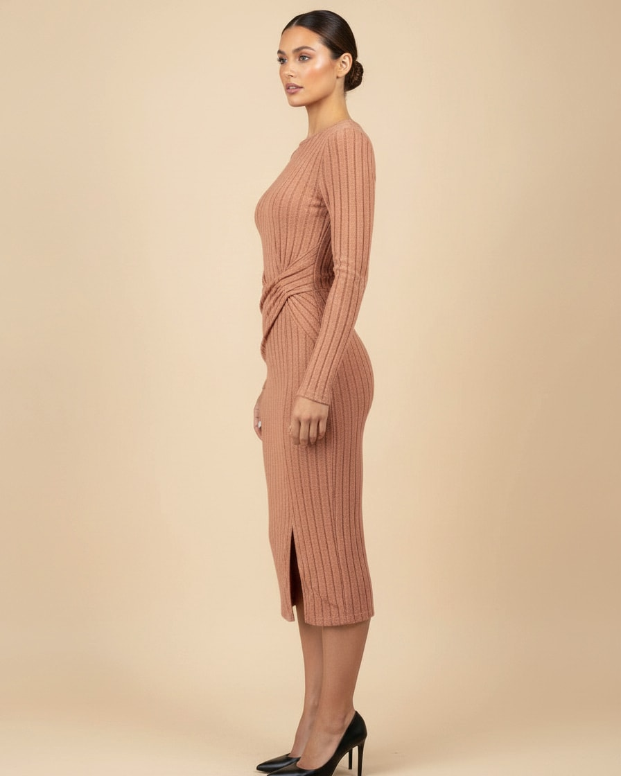 brushed knit midi skirt 26300