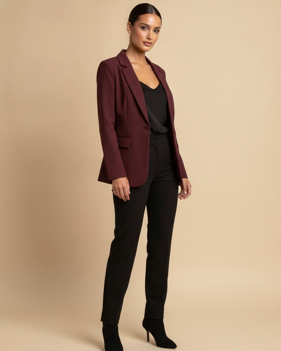 burgundy formal suit jacket 03600