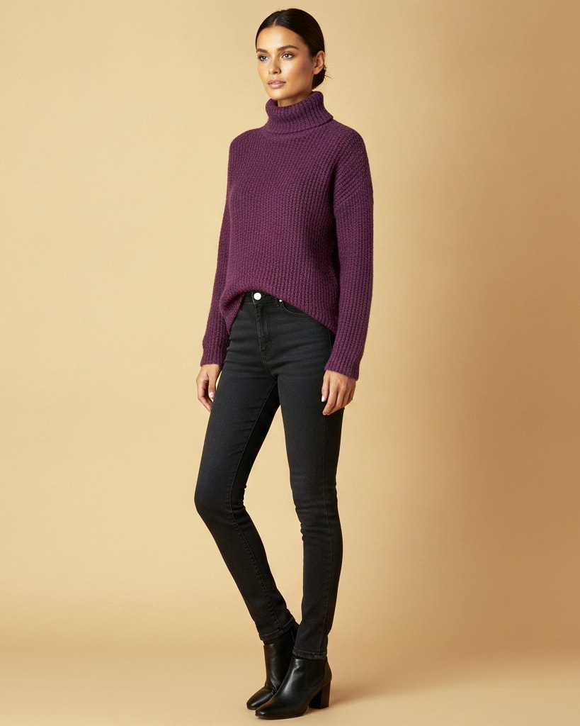 cable knit turtleneck jumper