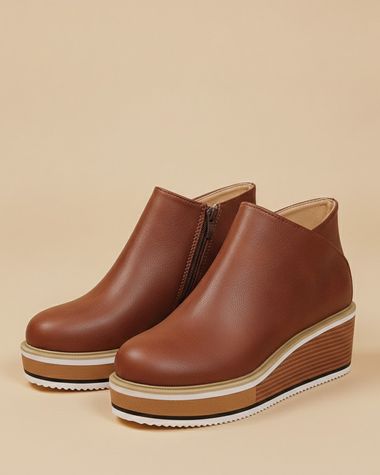 chunky block heel ankle boots