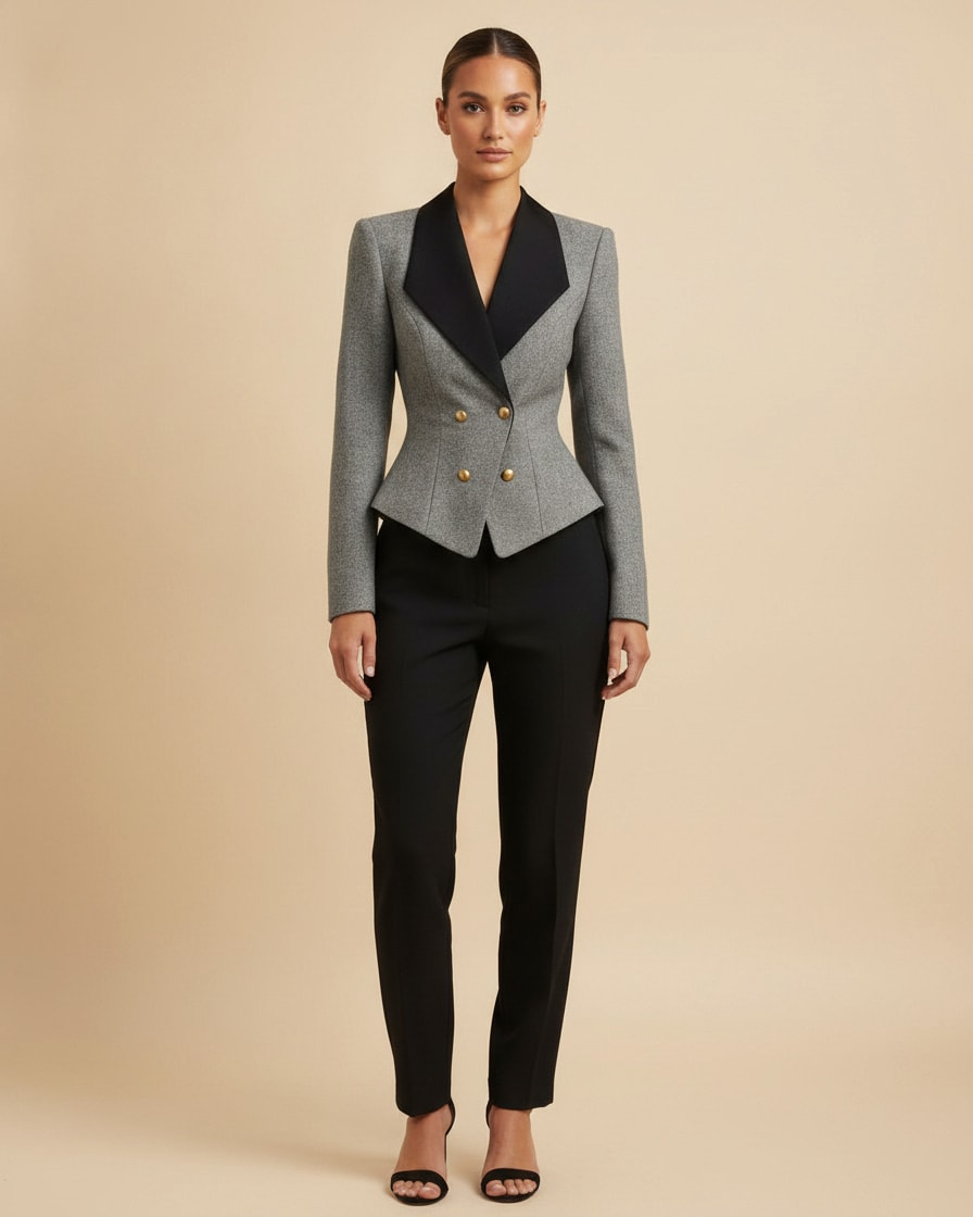 colour block cropped blazer 36800