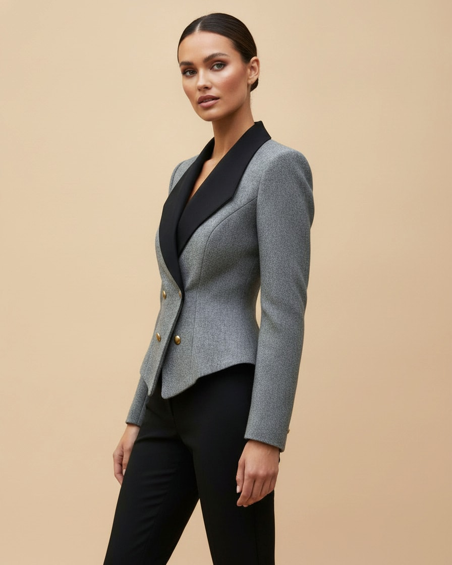 colour block cropped blazer 36800