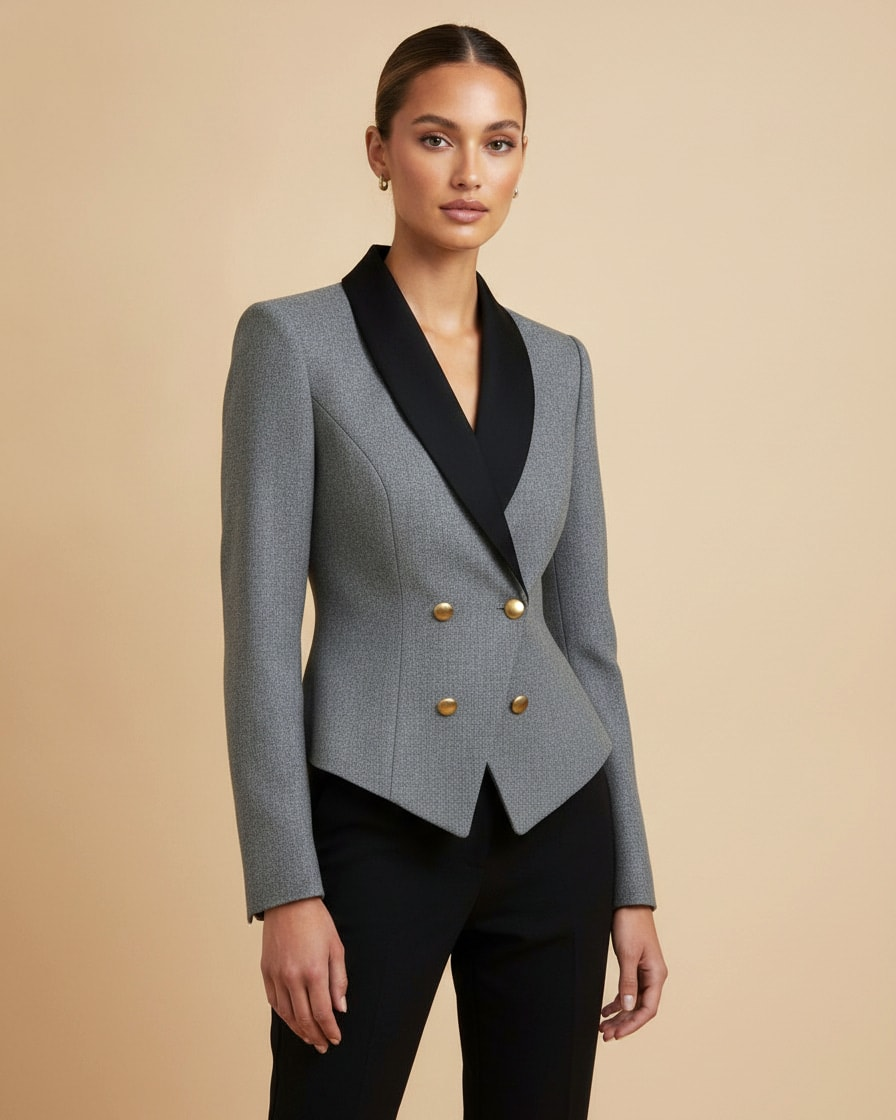 colour block cropped blazer 36800