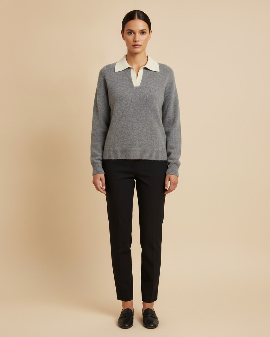 colour block polo jumper 31300