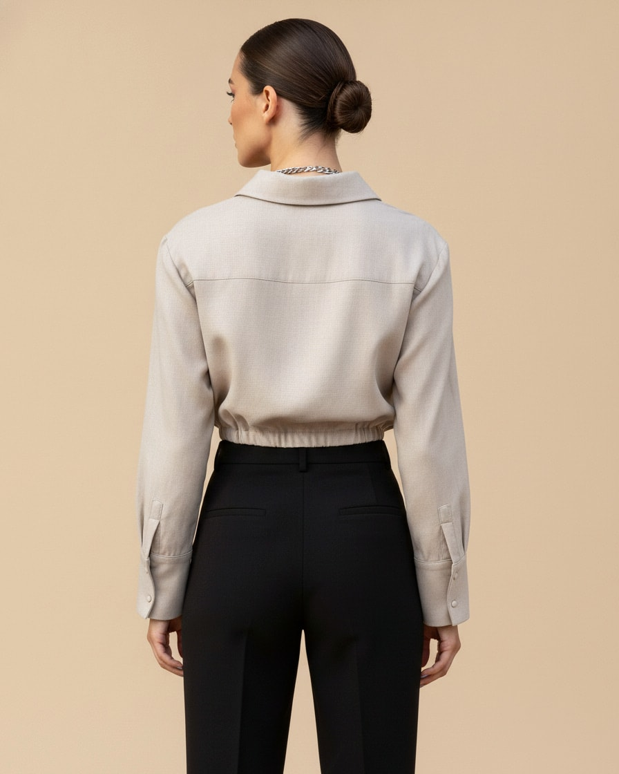 cotton linen long sleeve blouse 75520