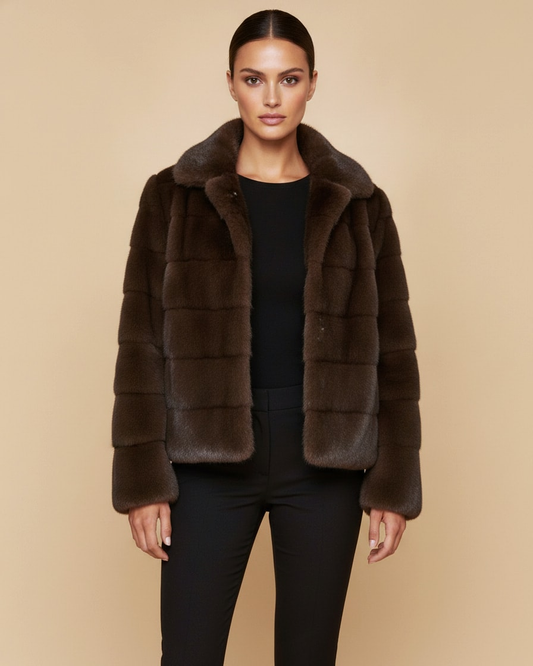 cropped faux mink fur coat 37800