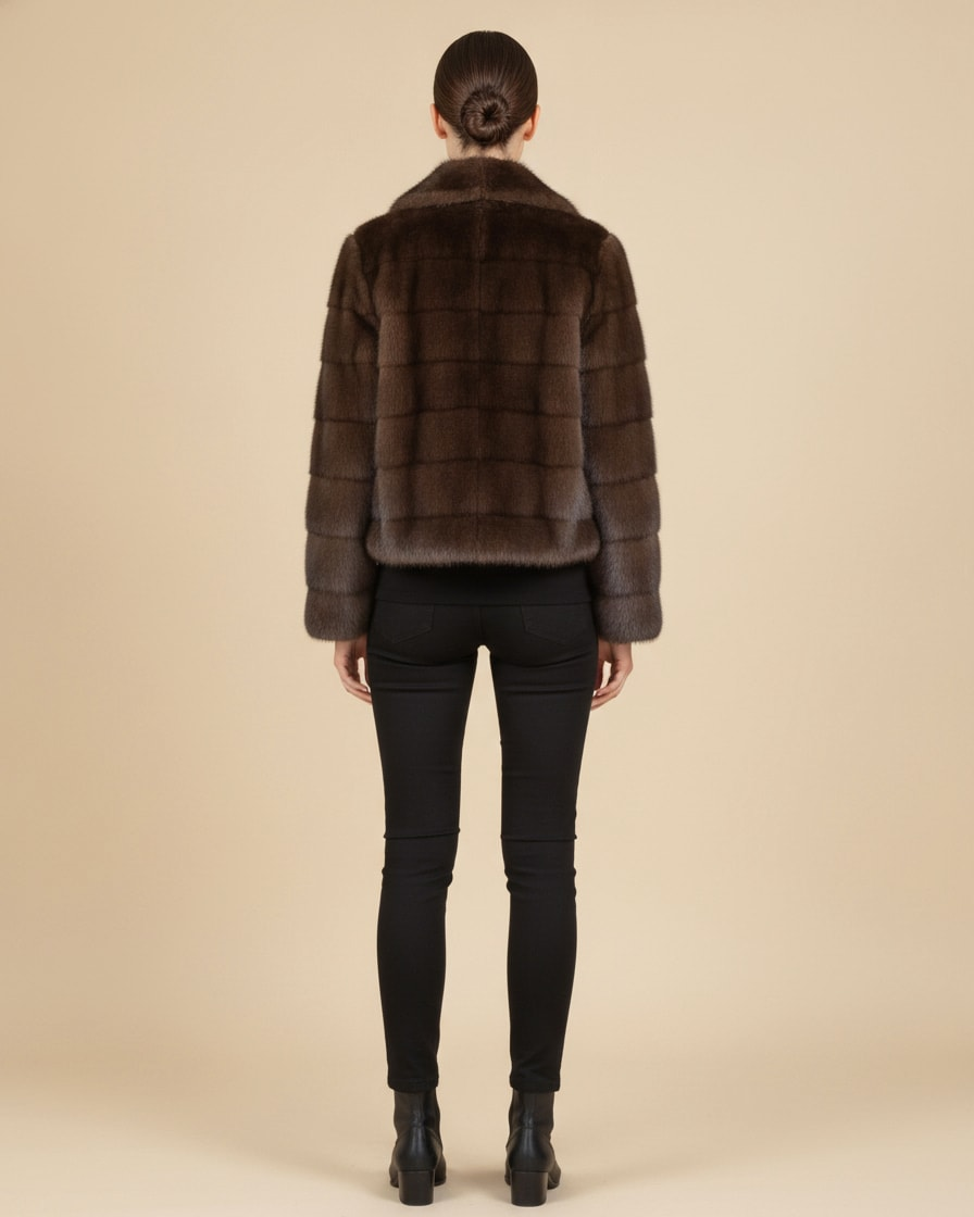 cropped faux mink fur coat 37800