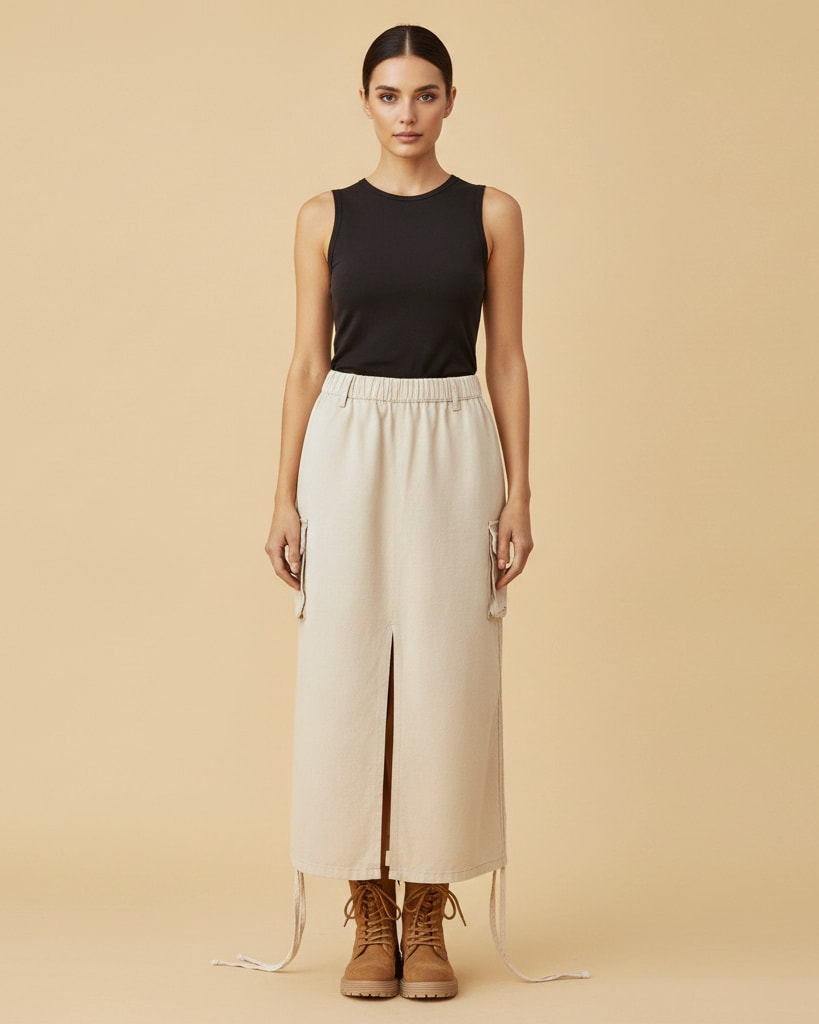 denim midi skirt 67424
