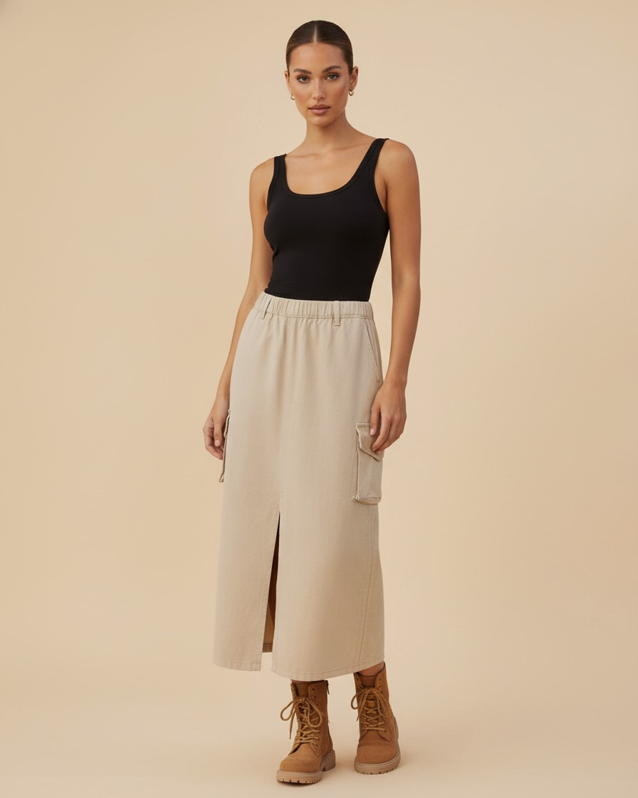 denim midi skirt 67424