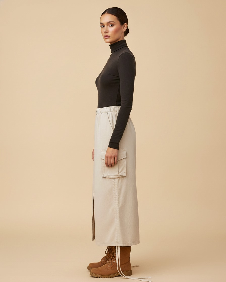 denim midi skirt 67424
