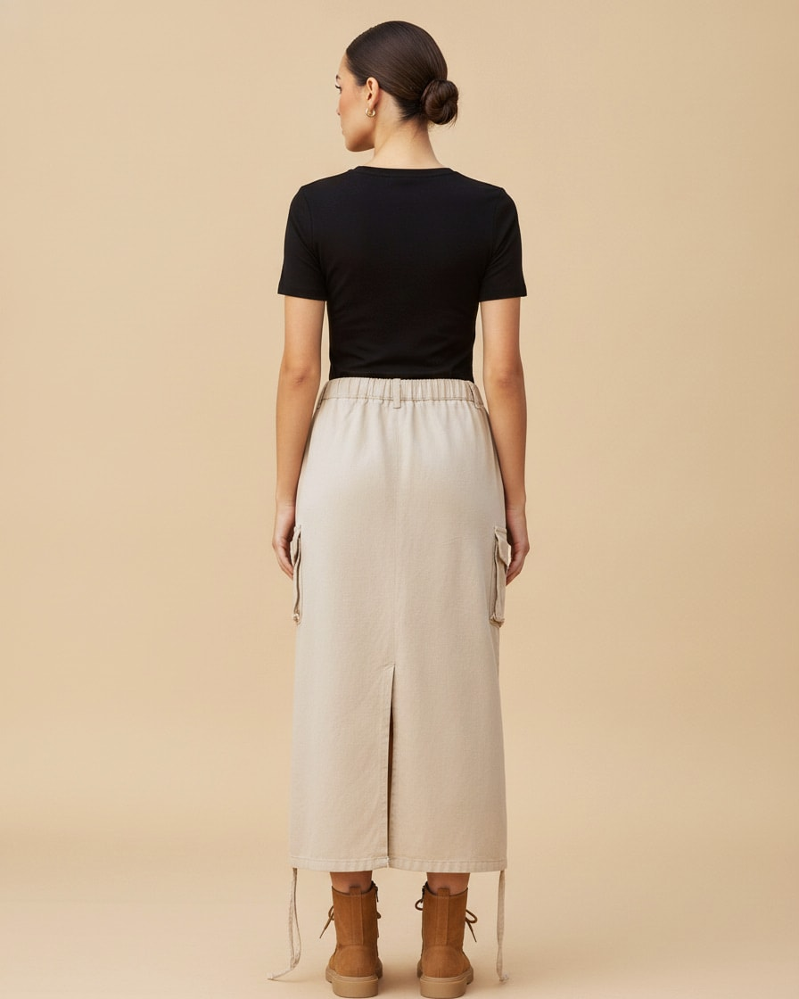 denim midi skirt 67424