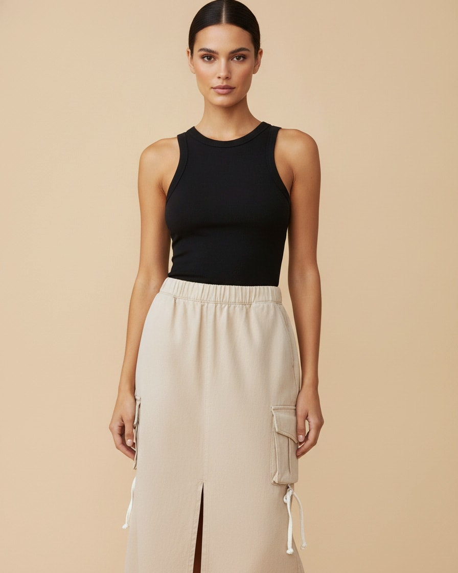 denim midi skirt 67424