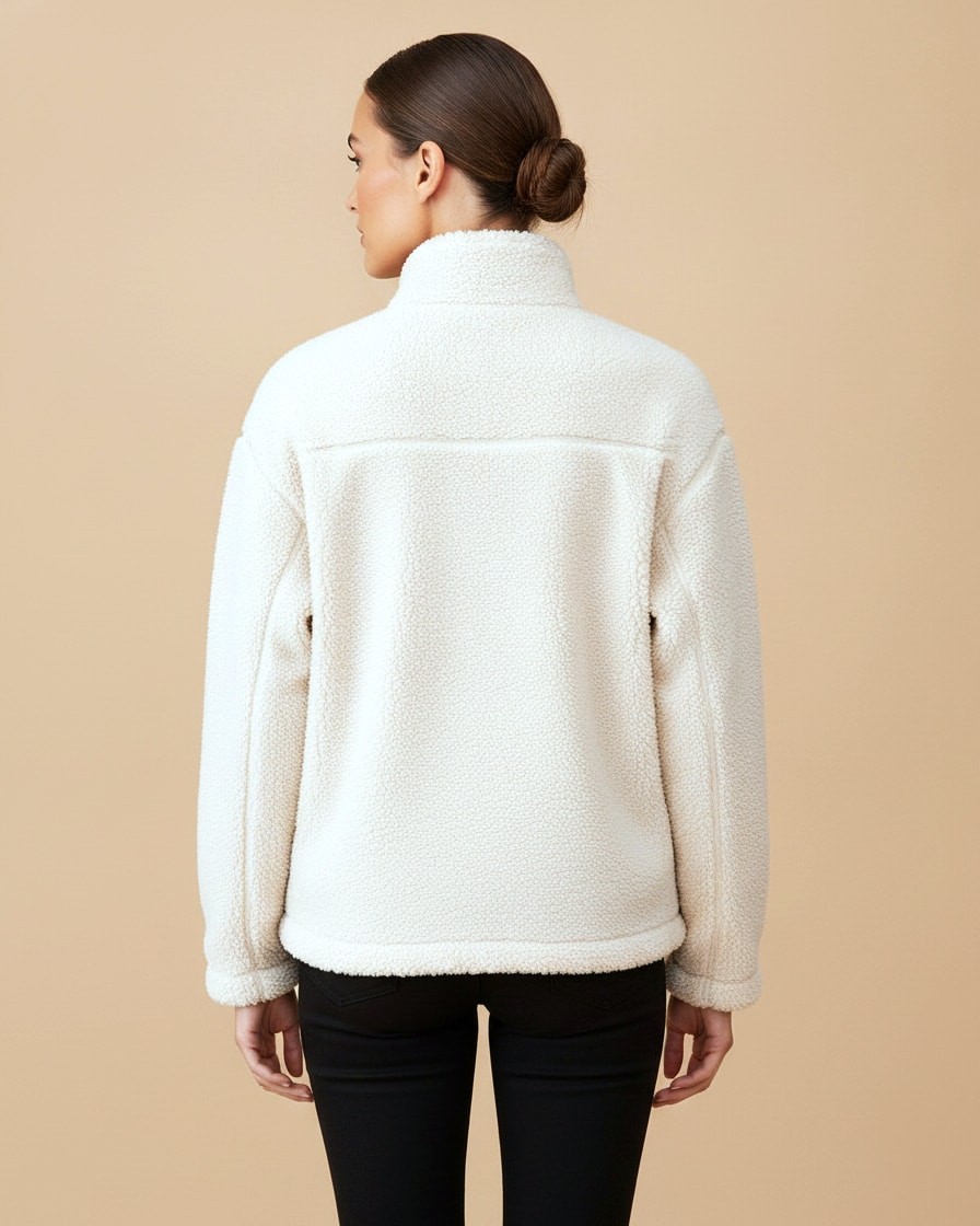 denim stitching lamb wool coat 01760