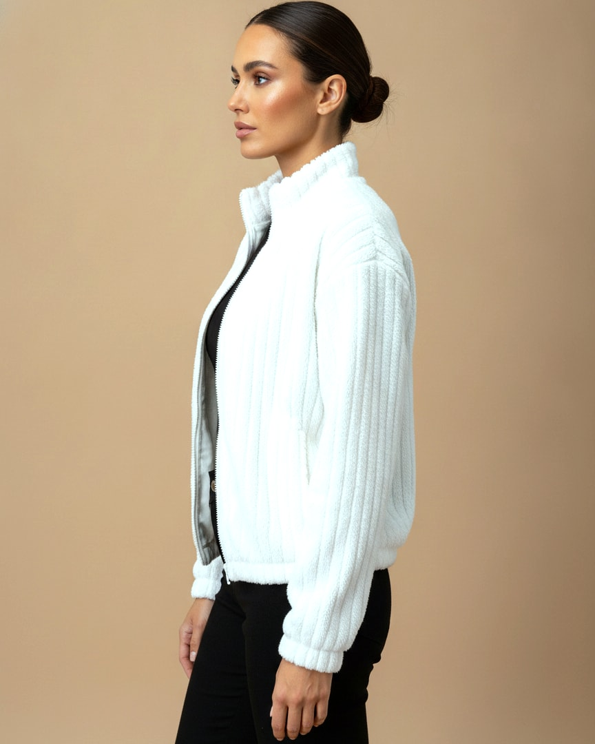 double sided zip up cardigan 03500