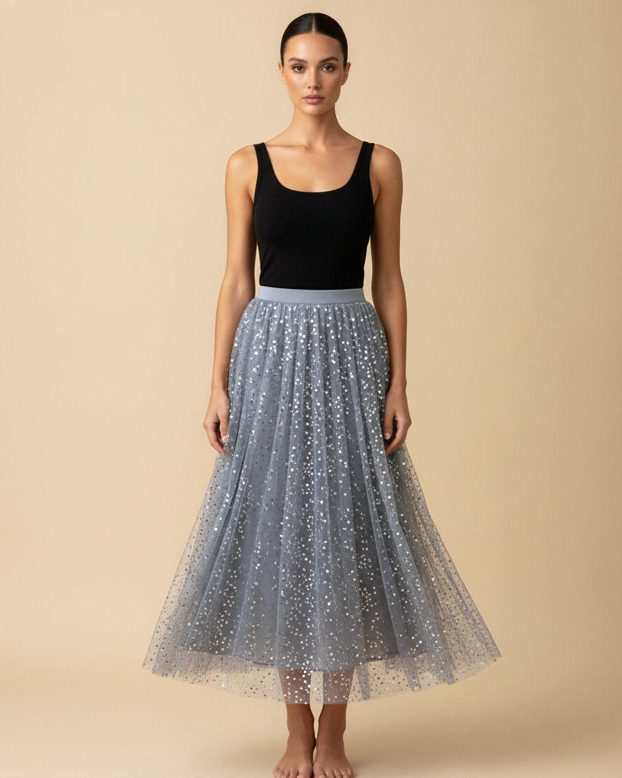draped waisted line maxi skirt 27100
