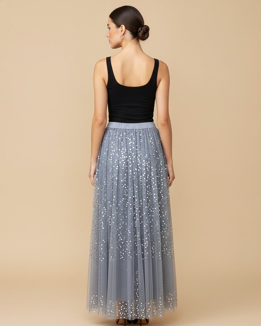 draped waisted line maxi skirt 27100