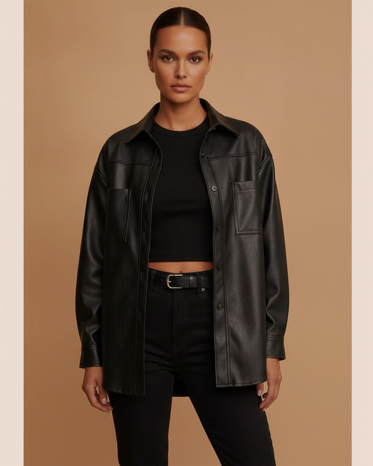 faux leather moto jacket
