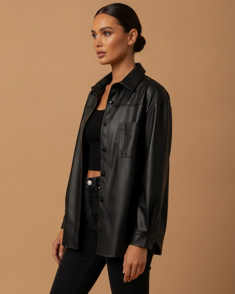 faux leather moto jacket