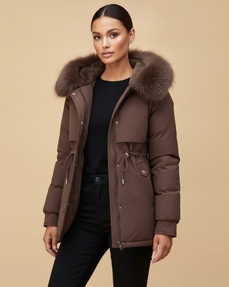 fitted padded down coat 30100