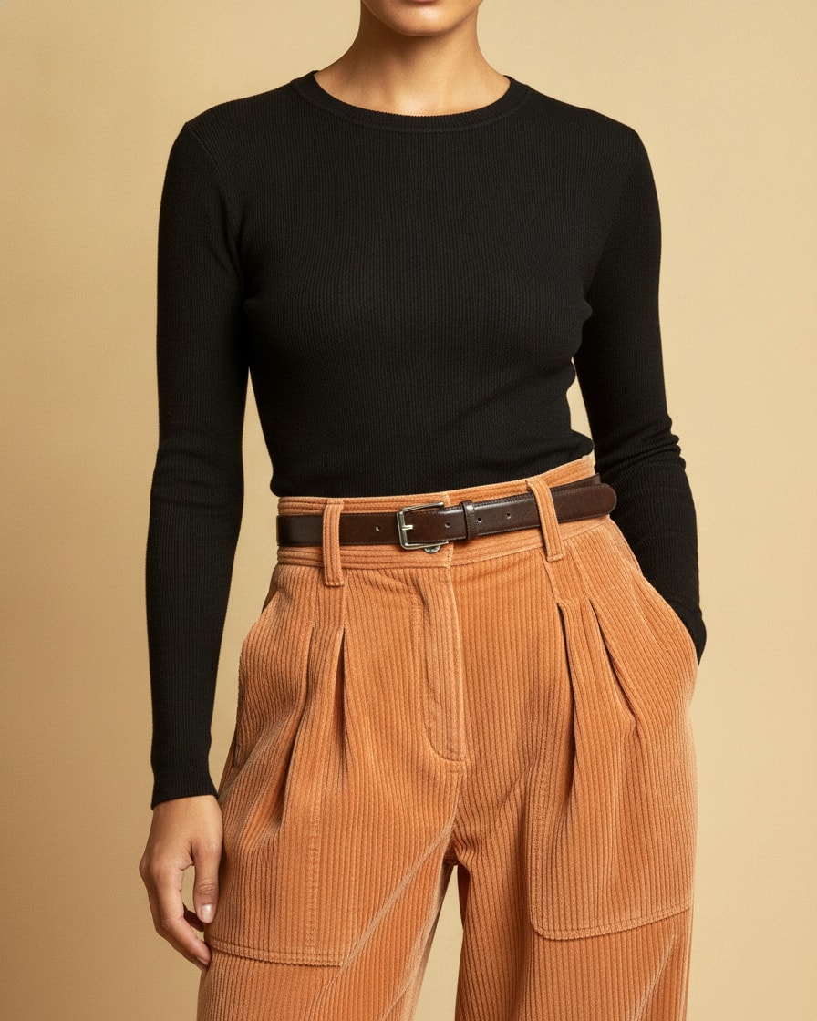 fitting straight leg waisted pants 04400