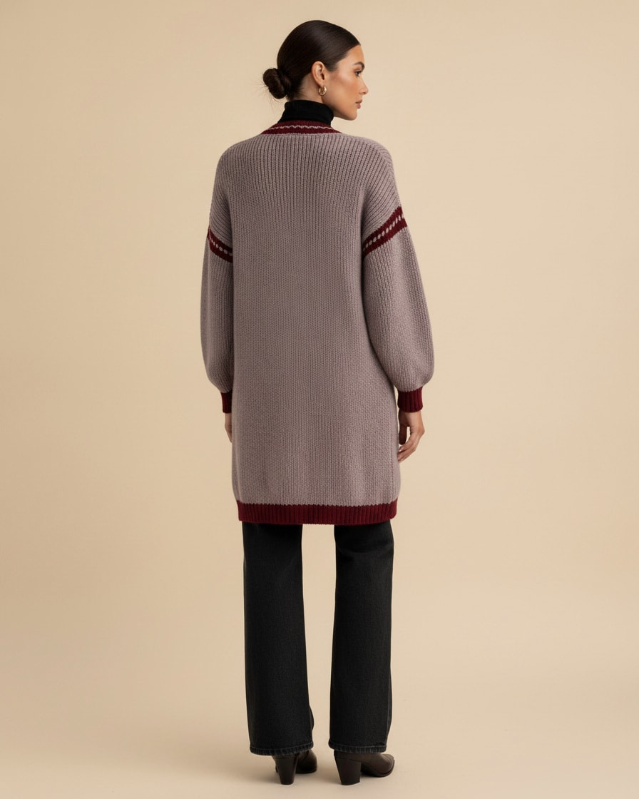 french burgundy knitted jacket bound 25400