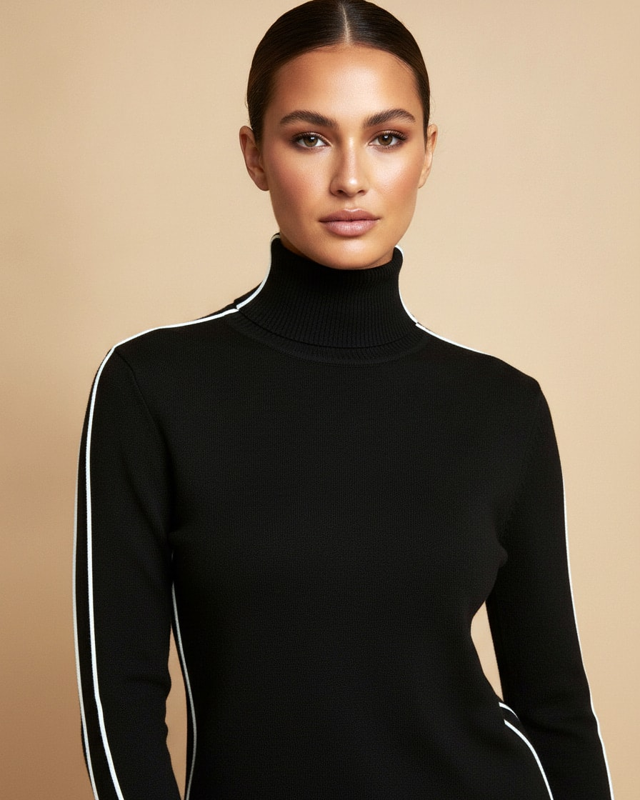 french high neck knit