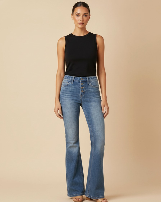 high waist flare jeans