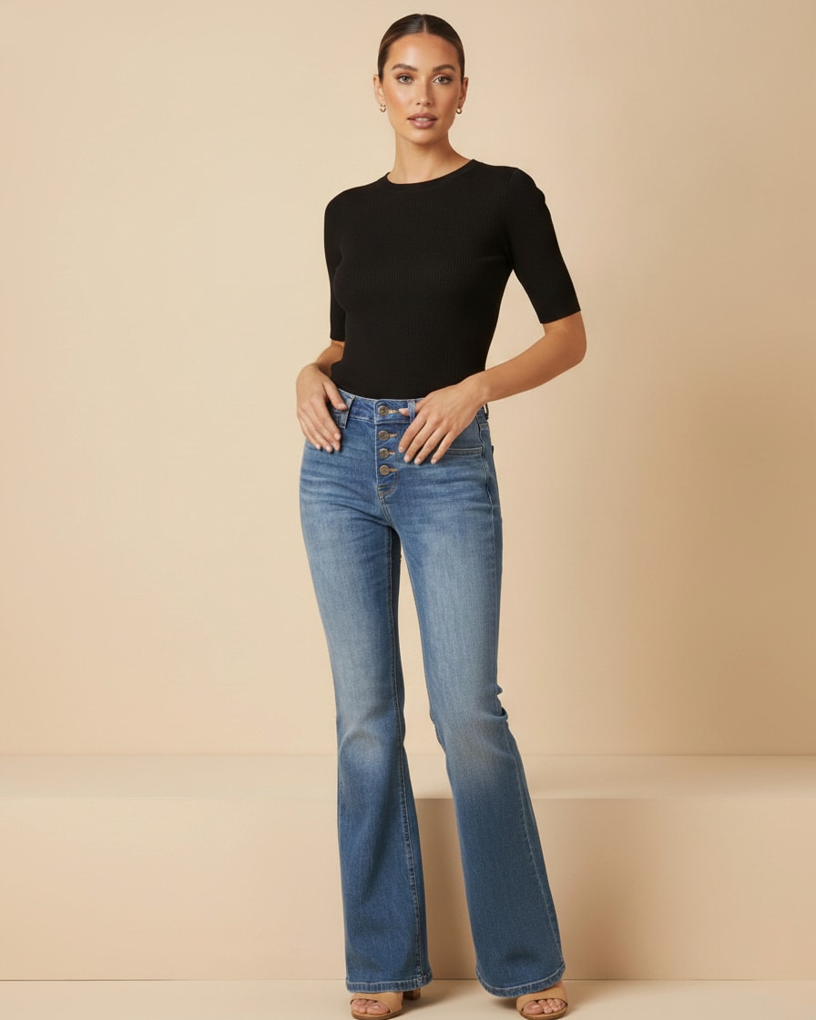 high waist flare jeans
