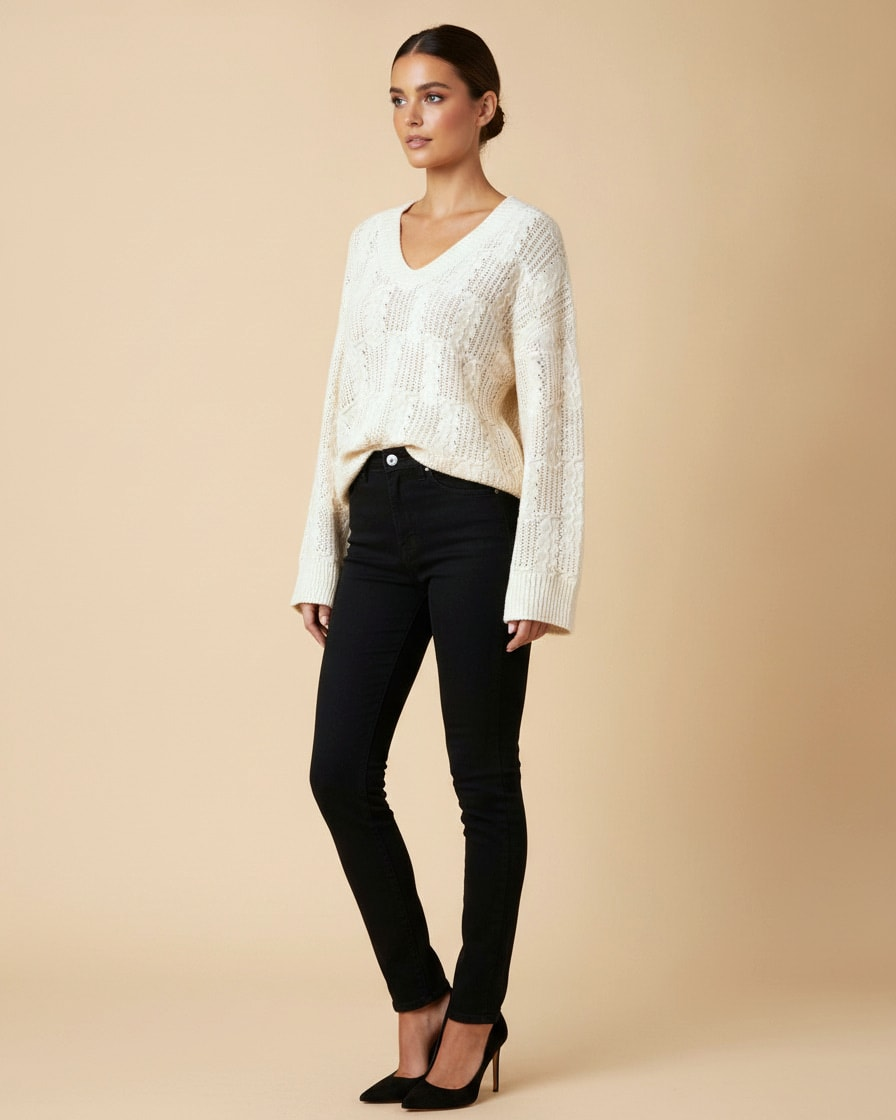 hollow out lace up knitted 32100