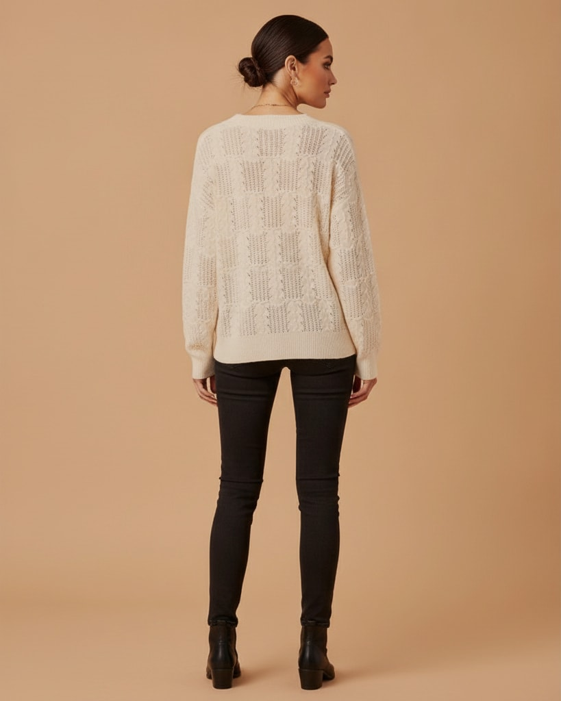 hollow out lace up knitted 32100