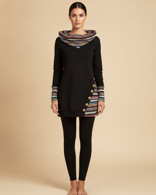 knitted button long sleeve top