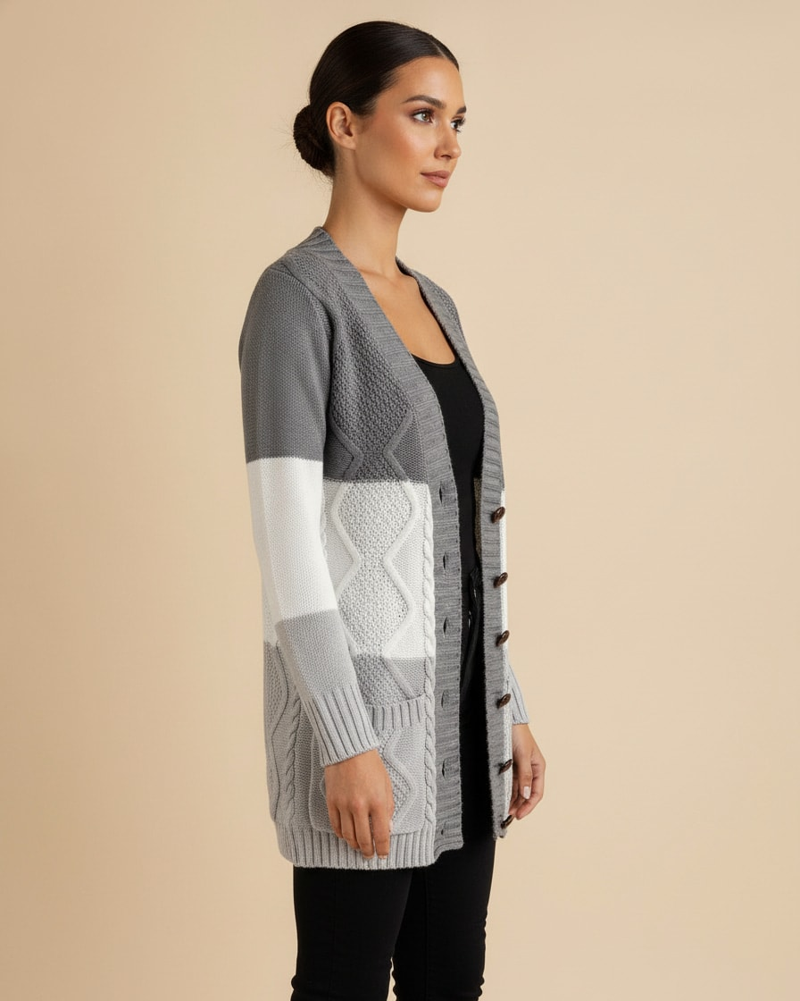 knitted sweater cardigan buttons 00672