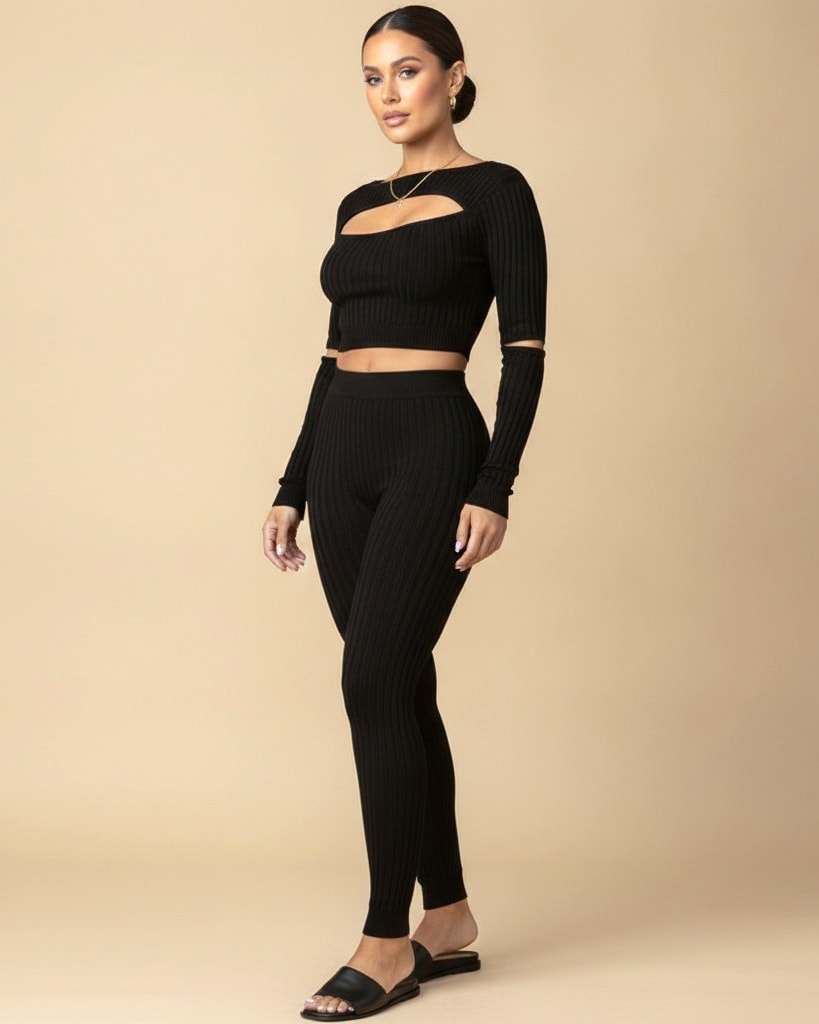long sleeve blouse leggings suit 72032