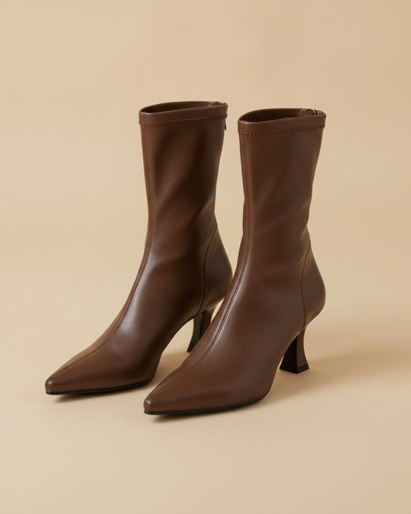 pointed stretch sock boots