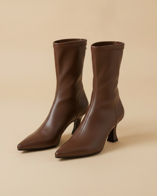 pointed stretch sock boots