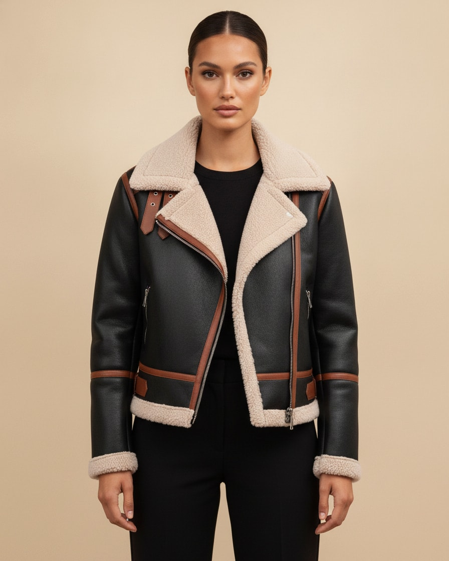 polo collar lamb wool coat 63872
