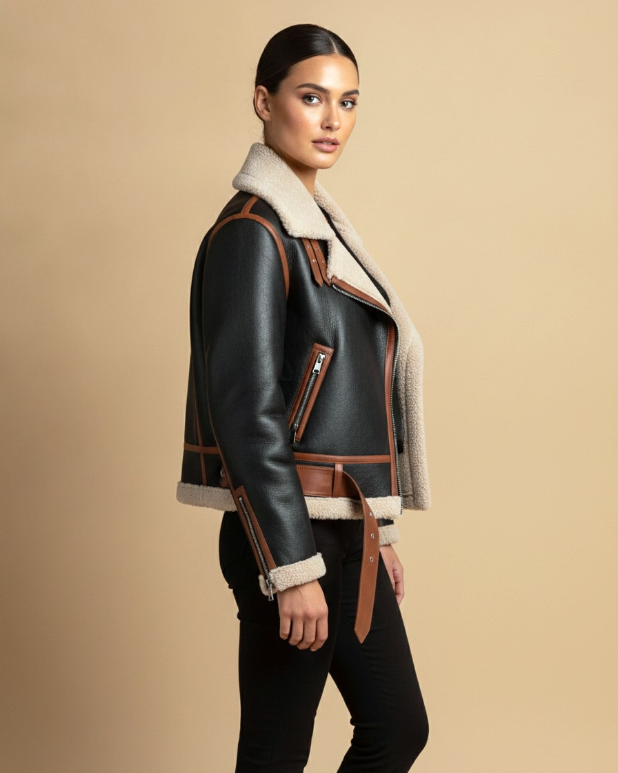 polo collar lamb wool coat 63872