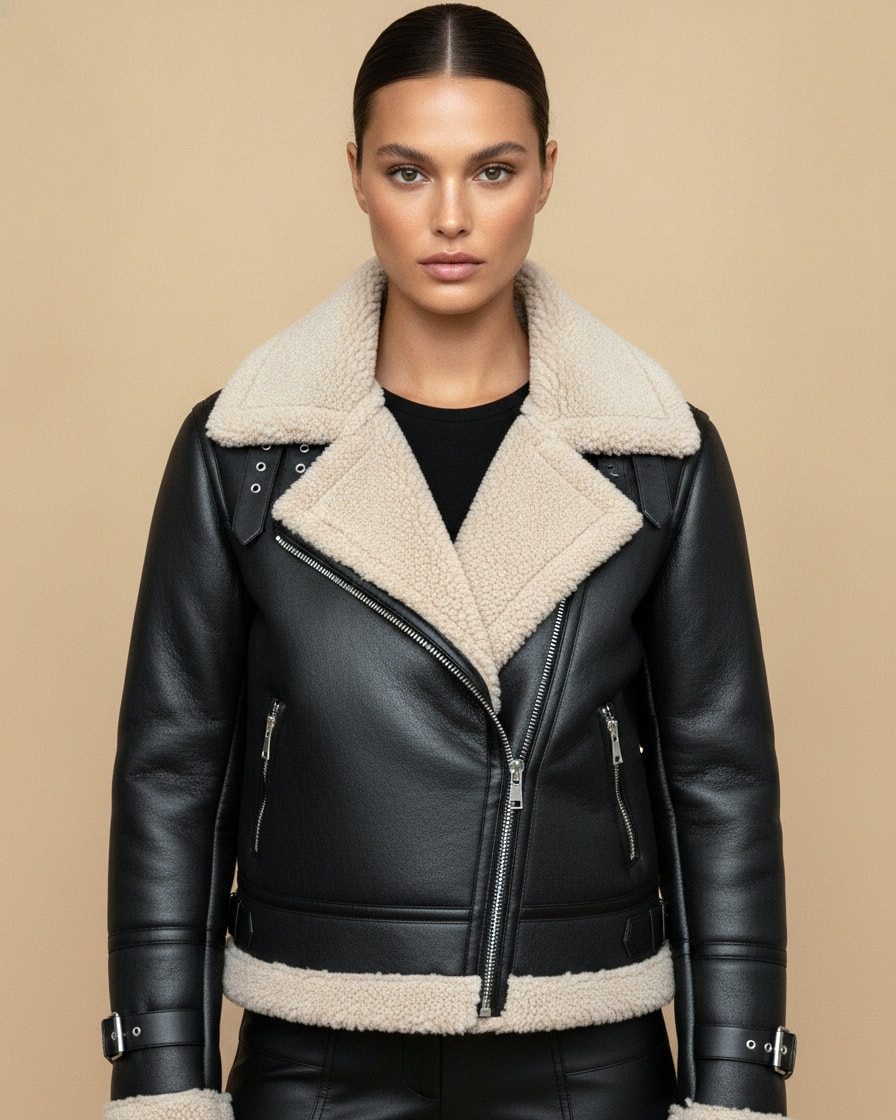 polo collar lamb wool coat 63872