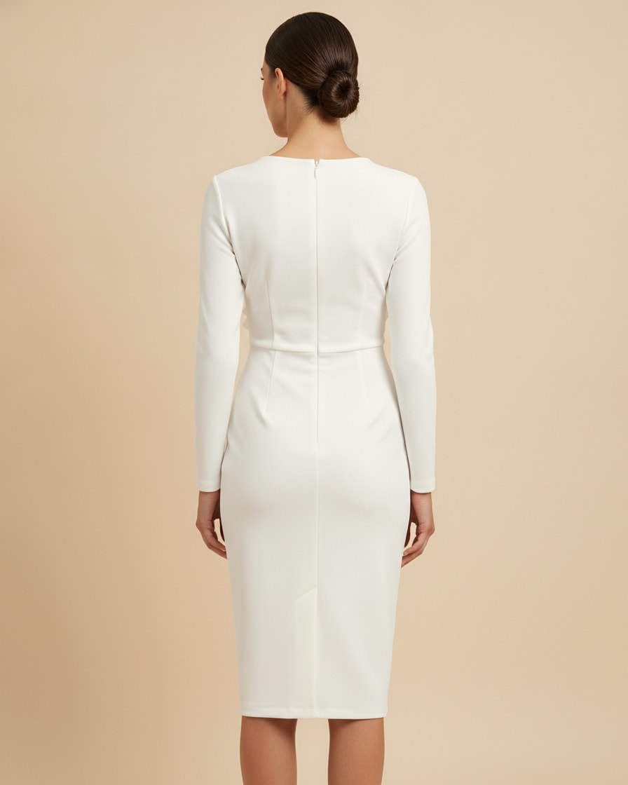 round neck wrap dress ruffled 00400