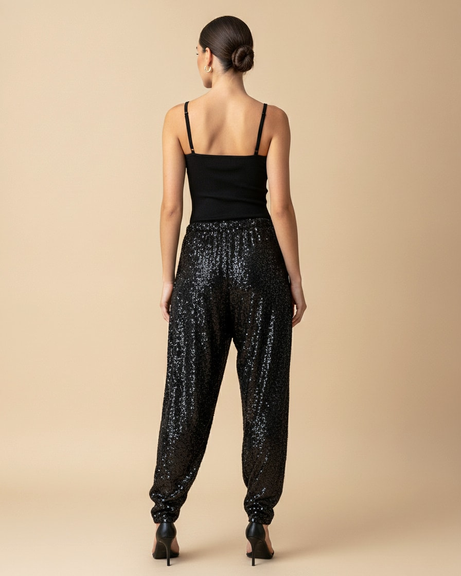 sequin trousers elastic waist bloomers 56800