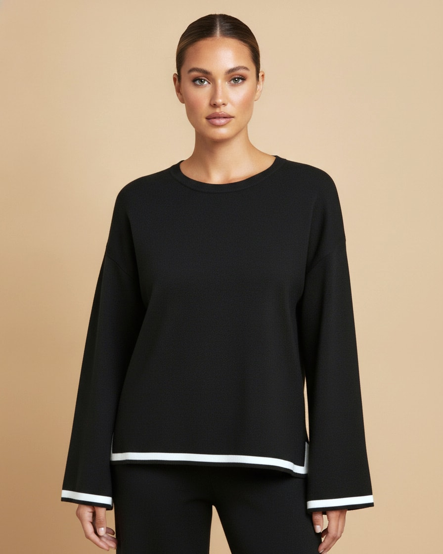 slit long sleeve top wide 17000