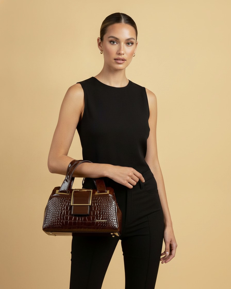 soft leather crocodile pattern crossbody bag 28300