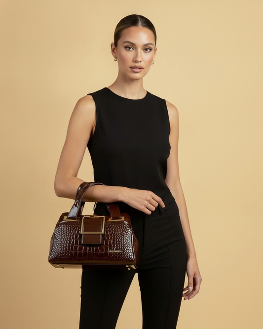 soft leather crocodile pattern crossbody bag 28300