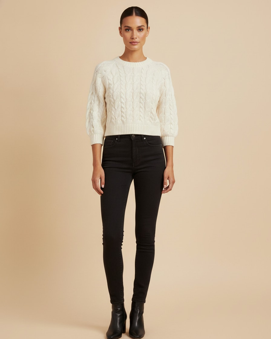 soft milky white chunky knit 00200